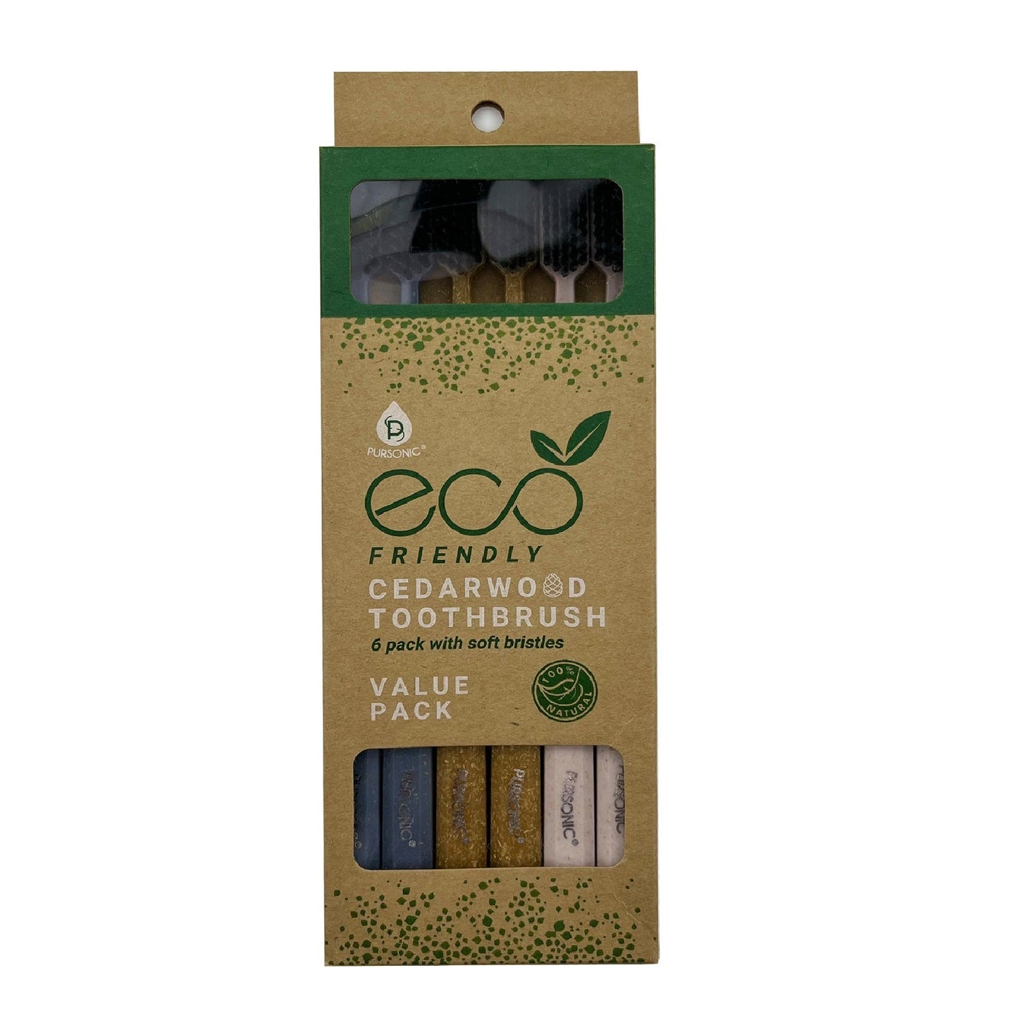 100% Eco-friendly Cedarwood Toothbrushes (6 Pack)-3