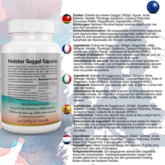 Ayushya Medohar Guggul Capsules (Wellness Guggul) Healthy Weight Support - Vegan, Gluten Free, Non-GMO, 60 Capsules-1