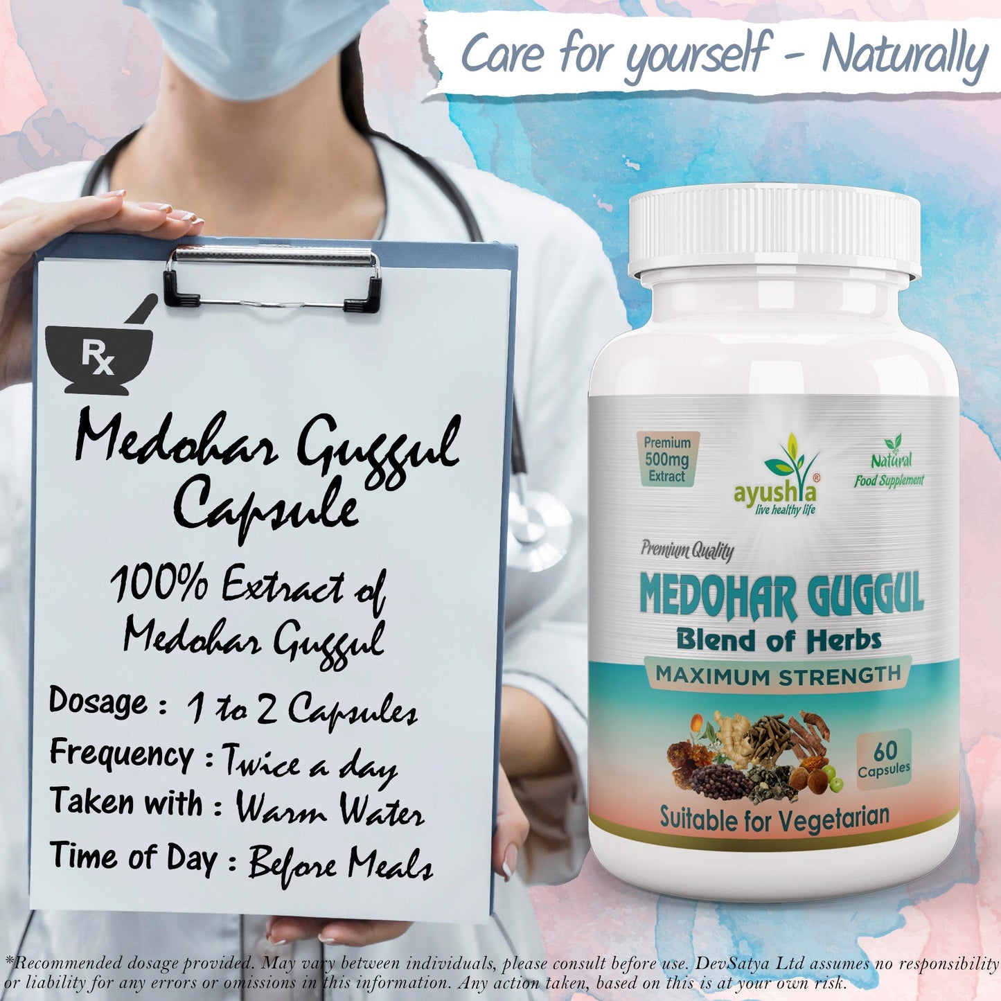 Ayushya Medohar Guggul Capsules (Wellness Guggul) Healthy Weight Support - Vegan, Gluten Free, Non-GMO, 60 Capsules-4