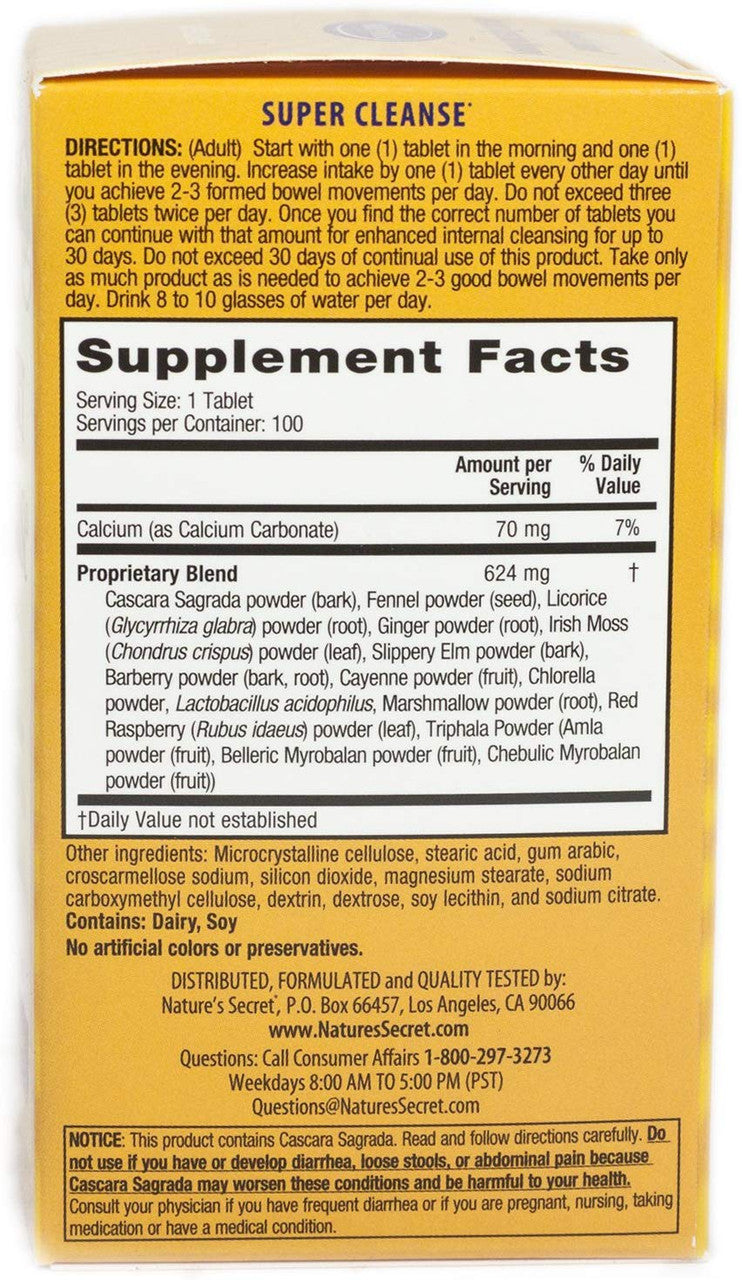 Nature's Secret Super Cleanse (1x100 TAB)-1