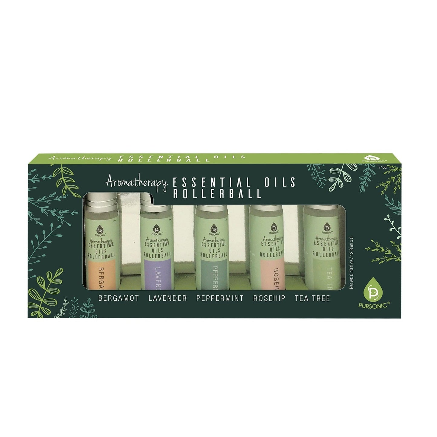 Aromatherapy Essential Oils Rollerballs (Bergamot, Lavender, Peppermint, Rosehip, Tea Tree)-0