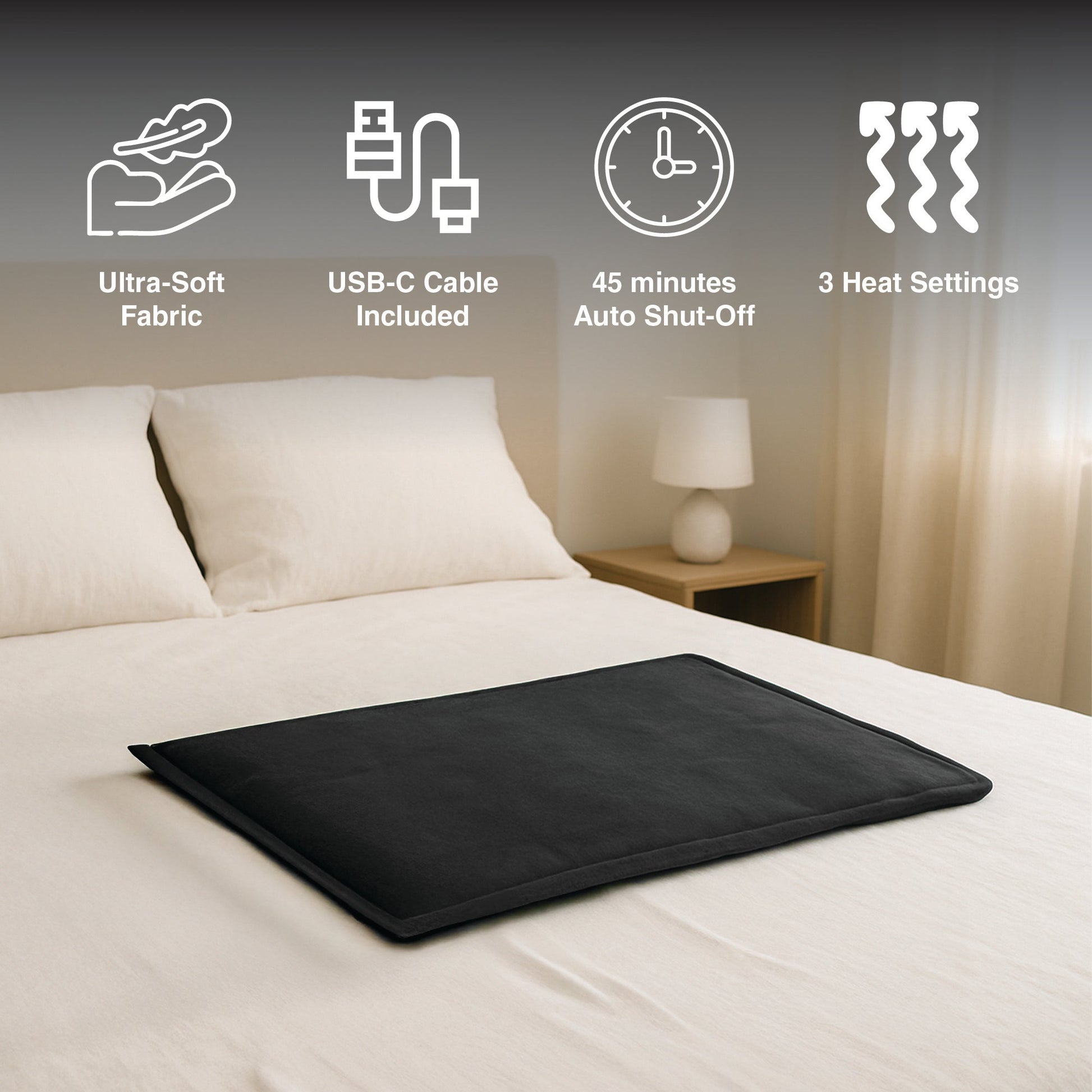 Pursonic Recovery & Relaxation Bundle – Extra Large Heating Pad + 3-Speed Massage Gun-2