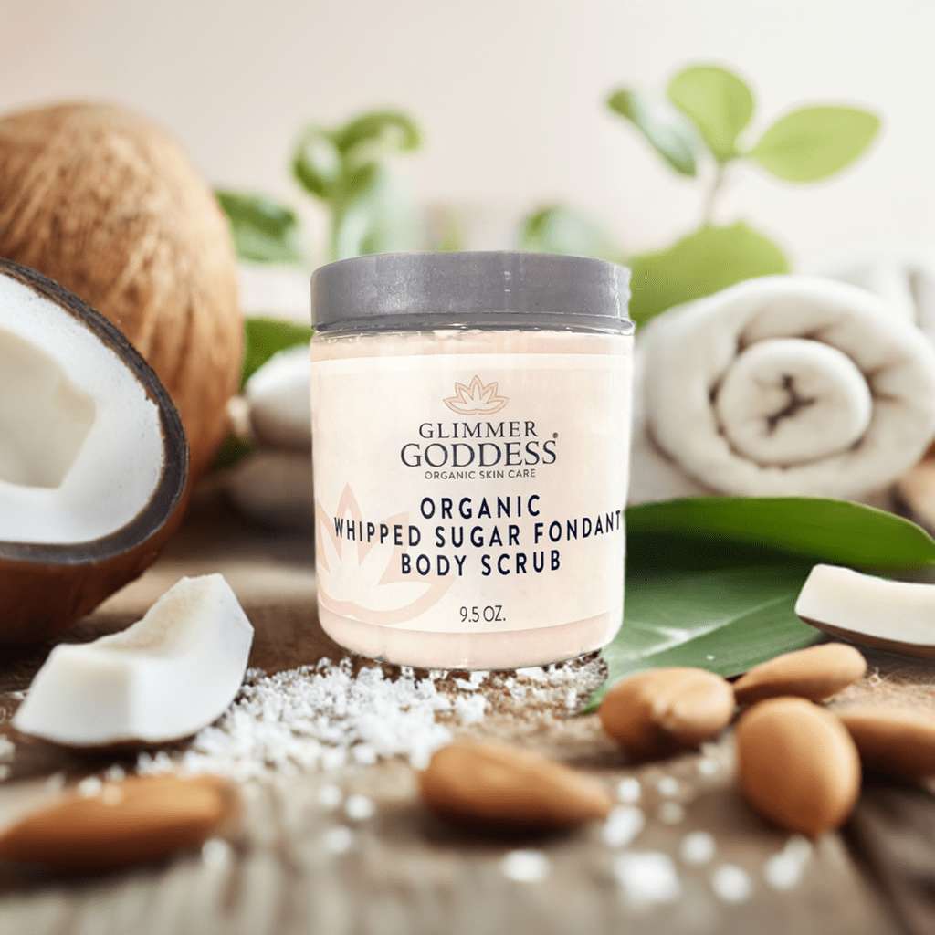 Organic Whipped Sugar Body Scrub 10 oz – Crepey Skin Treatment & Exfoliator-3