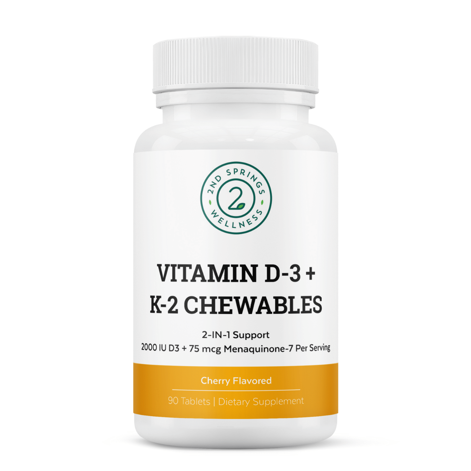 Vitamin D3 + K2 (Menaquinone-7) Chewable Tabs-0