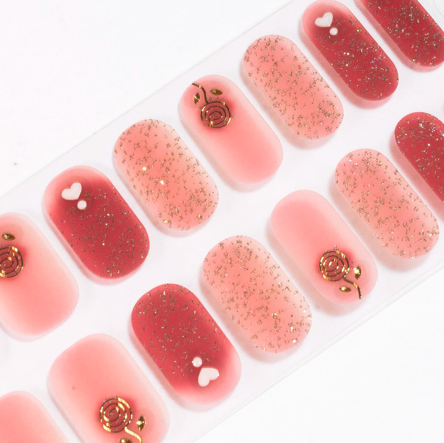 Heart Rose Gel Nails-0